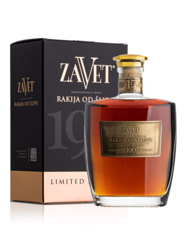 Zavet 190 - Rakija od šljive 15 god. 0.75L Box